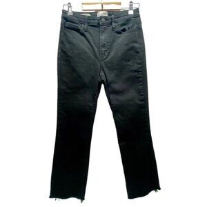 Universal Thread Jeans Women’s 6/28R Black‎ Ankle Bootcut Raw Hem Stretch GUC